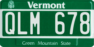 VT license plate QLM678
