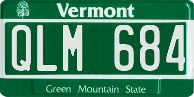VT license plate QLM684