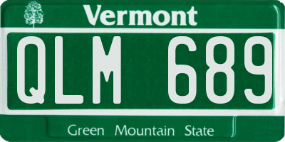 VT license plate QLM689