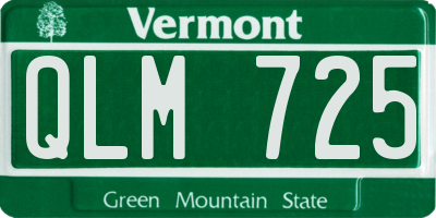 VT license plate QLM725