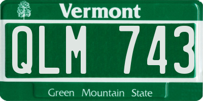 VT license plate QLM743
