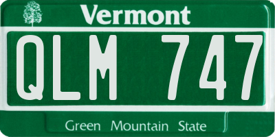 VT license plate QLM747