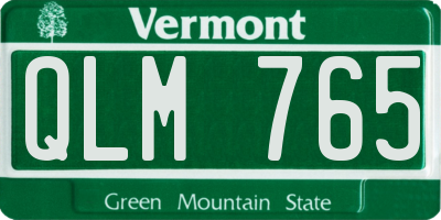 VT license plate QLM765
