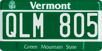 VT license plate QLM805