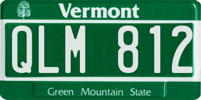 VT license plate QLM812