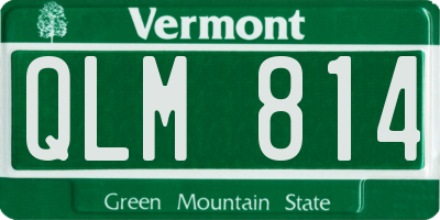 VT license plate QLM814