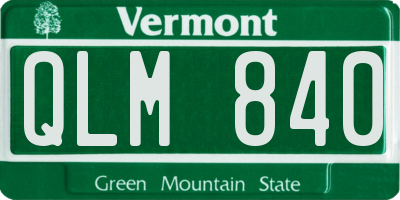 VT license plate QLM840