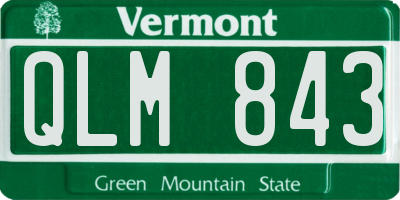 VT license plate QLM843