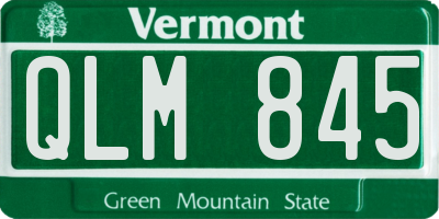 VT license plate QLM845