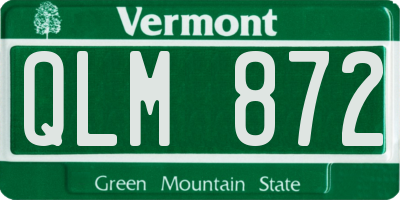 VT license plate QLM872