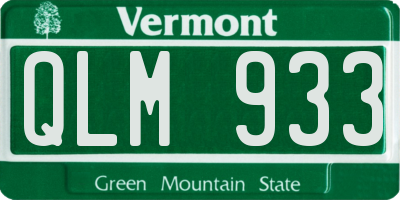 VT license plate QLM933
