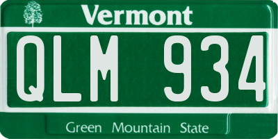 VT license plate QLM934