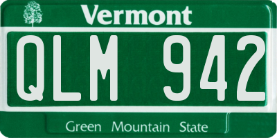 VT license plate QLM942