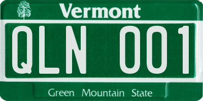 VT license plate QLN001