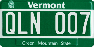 VT license plate QLN007