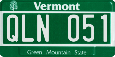 VT license plate QLN051