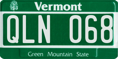 VT license plate QLN068