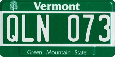 VT license plate QLN073