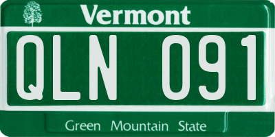 VT license plate QLN091