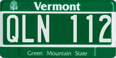 VT license plate QLN112