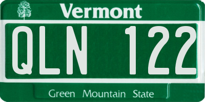 VT license plate QLN122