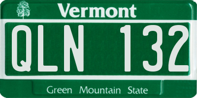 VT license plate QLN132
