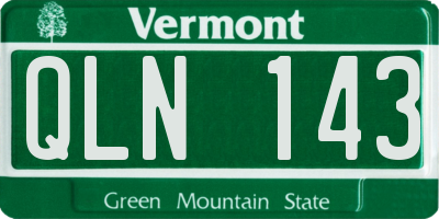 VT license plate QLN143