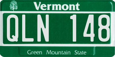VT license plate QLN148