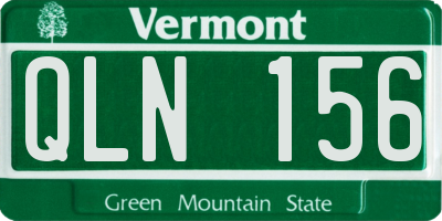 VT license plate QLN156