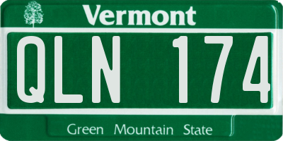 VT license plate QLN174