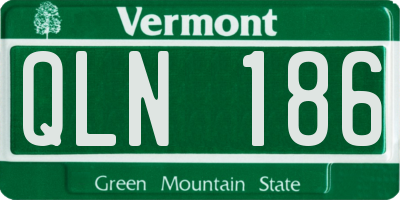 VT license plate QLN186
