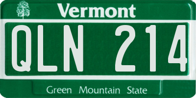 VT license plate QLN214