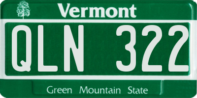VT license plate QLN322