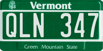 VT license plate QLN347