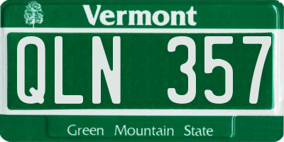 VT license plate QLN357