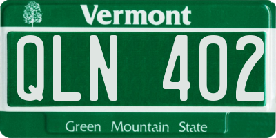 VT license plate QLN402
