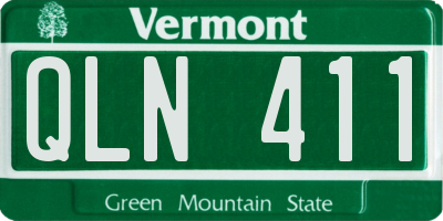 VT license plate QLN411