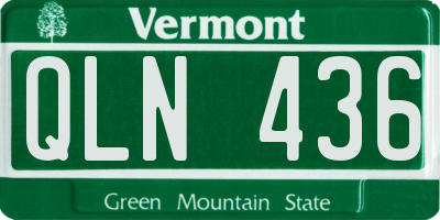 VT license plate QLN436