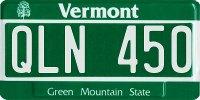 VT license plate QLN450