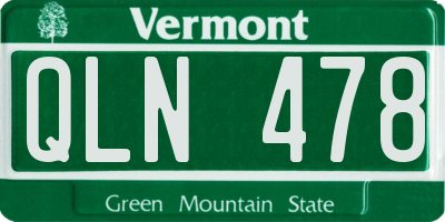 VT license plate QLN478