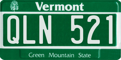 VT license plate QLN521