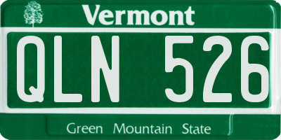 VT license plate QLN526