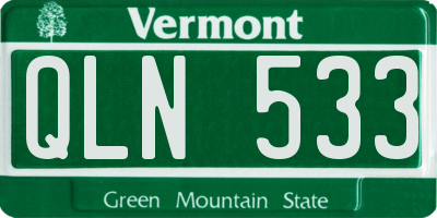 VT license plate QLN533