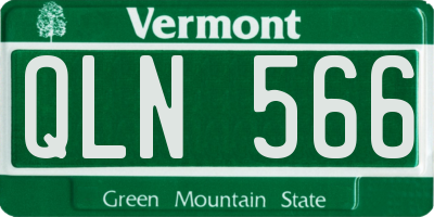VT license plate QLN566