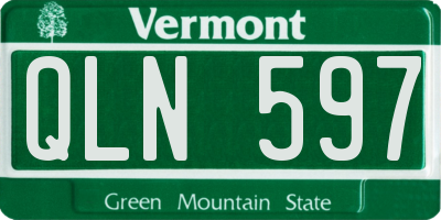VT license plate QLN597