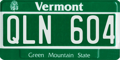 VT license plate QLN604