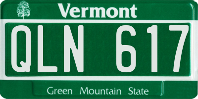 VT license plate QLN617