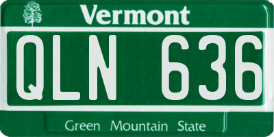 VT license plate QLN636