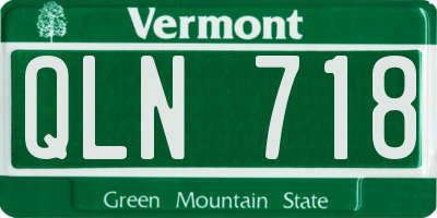 VT license plate QLN718
