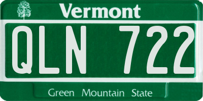 VT license plate QLN722